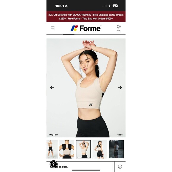 Forme Women's Corrective Posture Wire Free Power Bra Ecru Medium NWT $178 - Picture 11 of 13